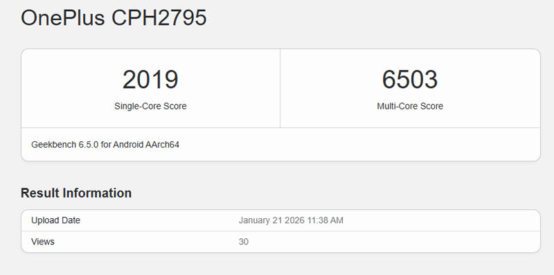 OnePlus Nord 6 geekbench